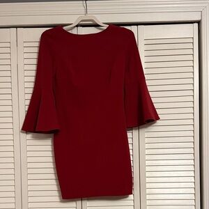 Calvin Klein Red Long Sleeve Dress
